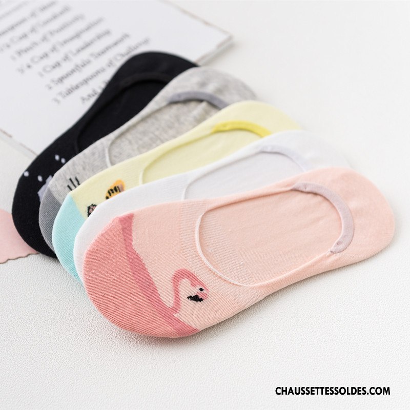 Chaussette Basse Femme Le Nouveau Antidérapant Dame Silicone Été Printemps Rose