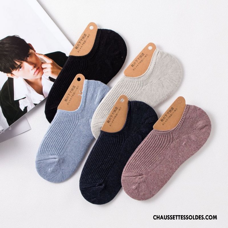 Chaussette Basse Femme Le Nouveau Chaussette Basse Coupée Dame Matelassé Chaussettes En Coton Bleu