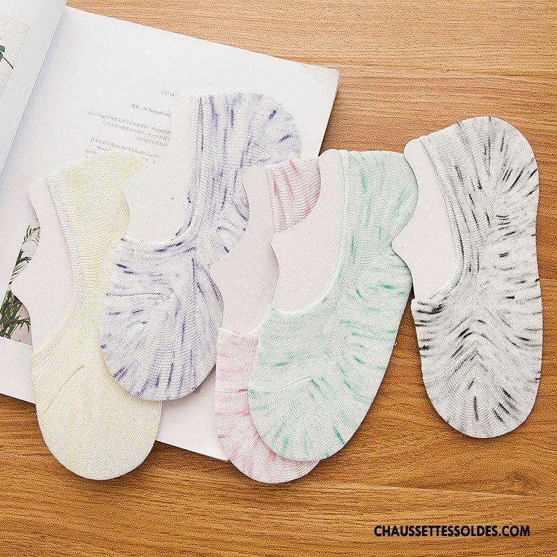 Chaussette Basse Femme Le Nouveau Chaussette Basse Coupée Yarn Été Invisible Plaine Blanc