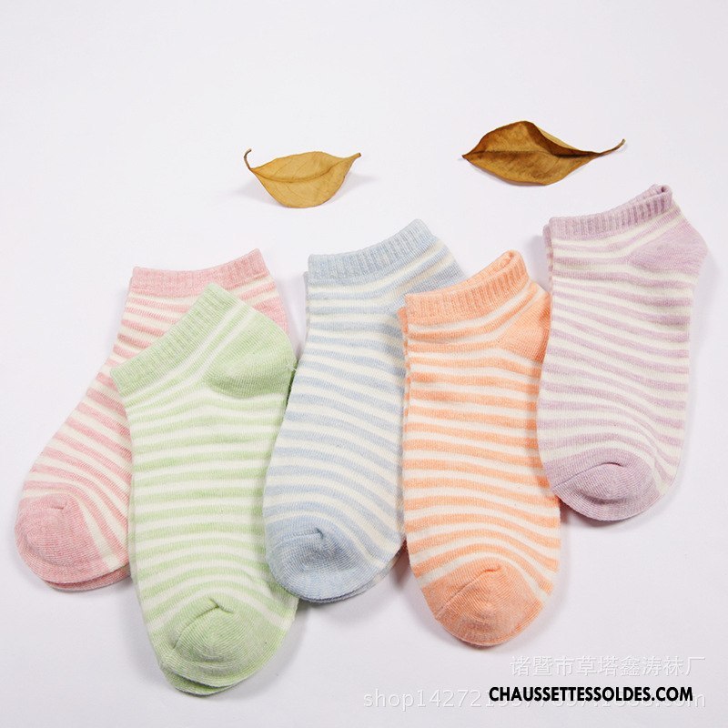 Chaussette Basse Femme Le Nouveau Chaussettes En Coton Rayé Chaussette Basse Coupée Vente Chaude Violet
