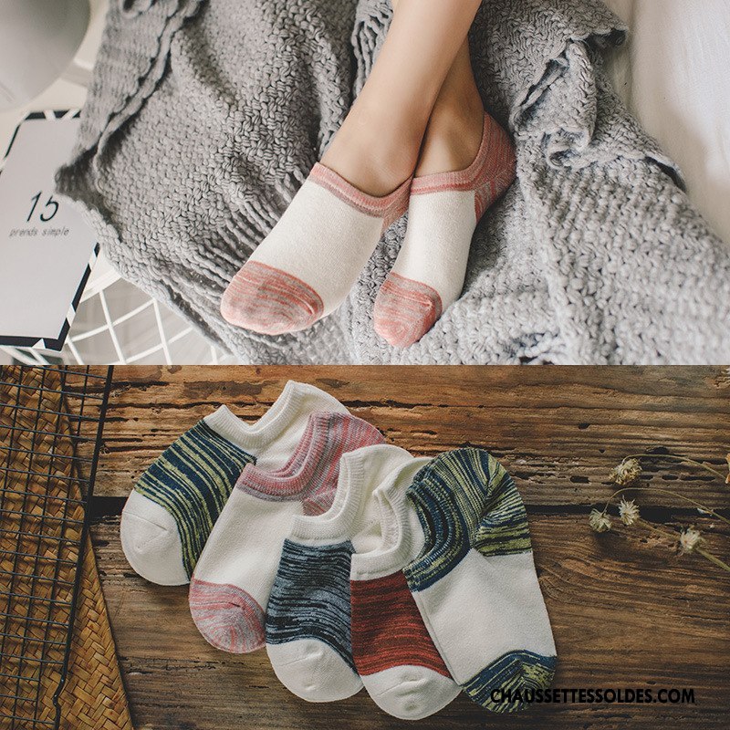 Chaussette Basse Femme Le Nouveau L'automne Chaussette Basse Coupée Courte Personnalité Dame Couleurs Mixtes Marron / Brun