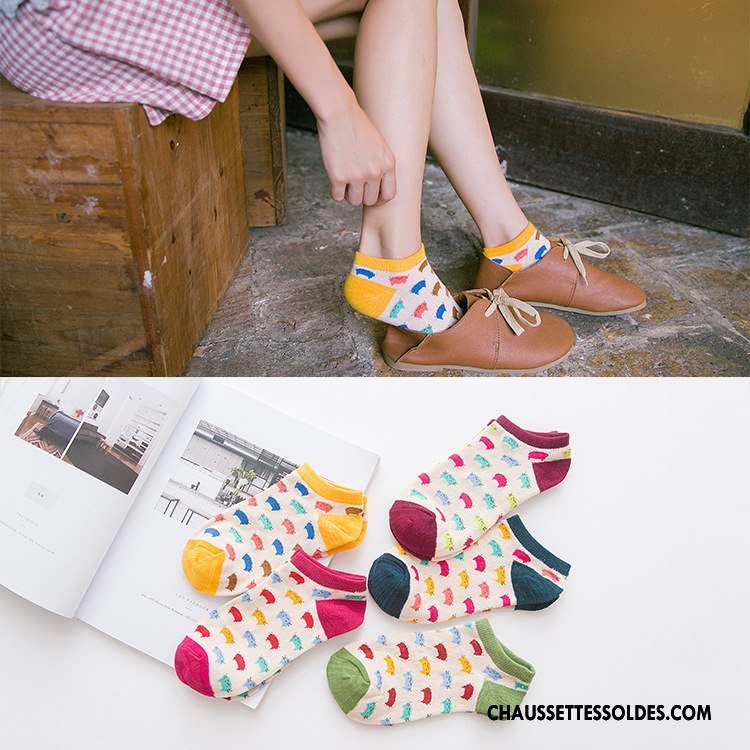 Chaussette Basse Femme Le Nouveau Style Chaud 100% Coton Chaussette Basse Coupée Coloré
