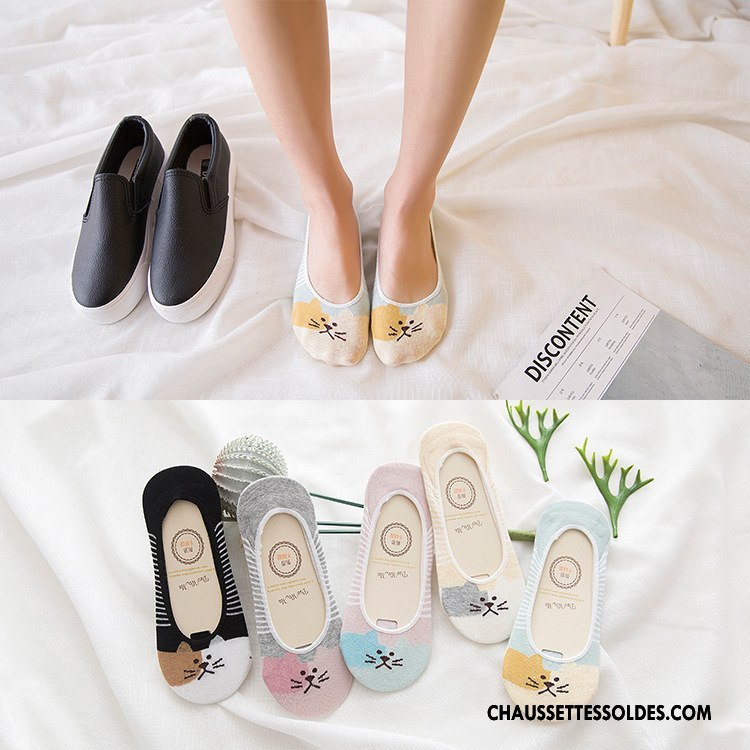 Chaussette Basse Femme Le Nouveau Été Coton Invisible Petit Printemps Coloré Clair