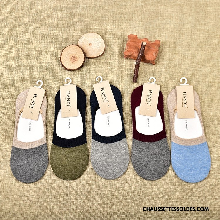 Chaussette Basse Femme Le Nouveau Été Invisible Respirant Homme Tous Les Assortis Bleu Clair Couleurs Mixtes