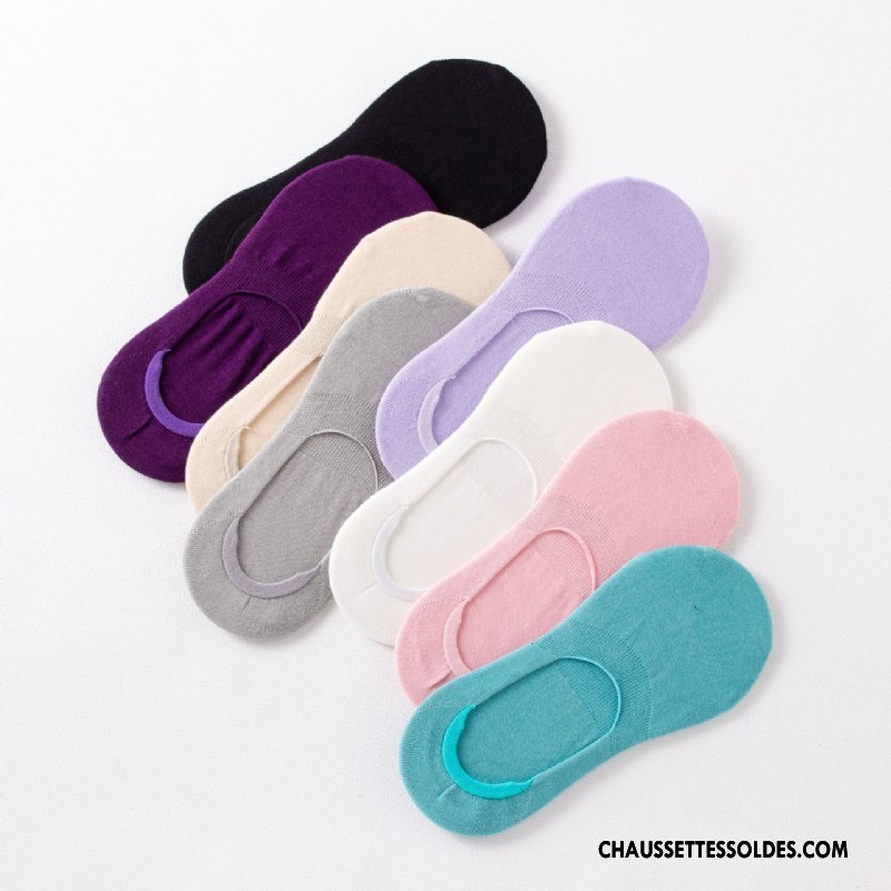 Chaussette Basse Femme Manuel Nouvelles Arrivées Dame 100% Coton Chaussette Basse Coupée Pure Violet Clair