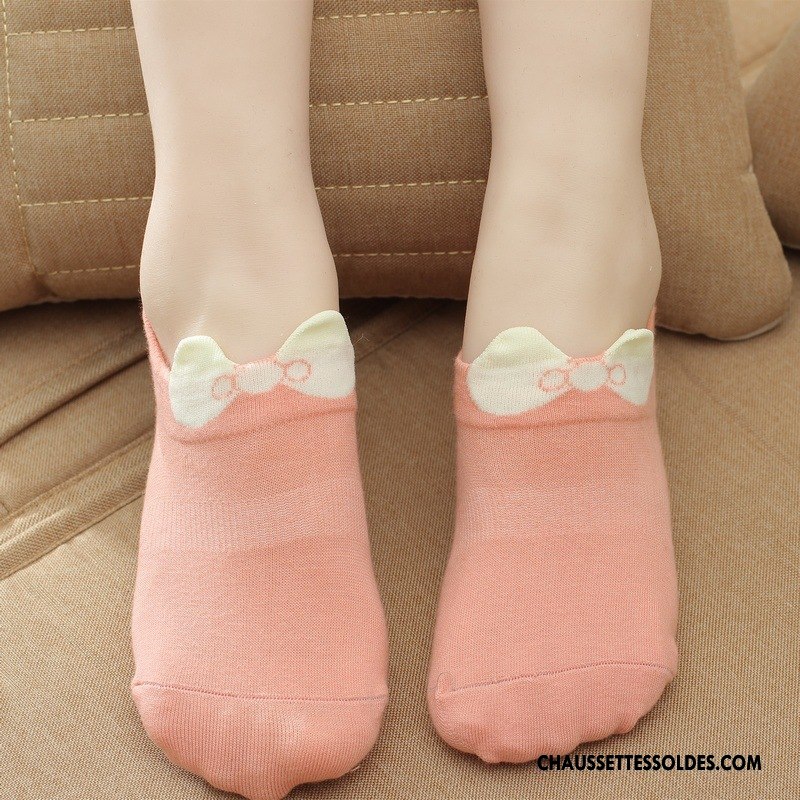 Chaussette Basse Femme Mocassin Anti-off Dimensionnel Antidérapant Chaussette Basse Coupée Papillon