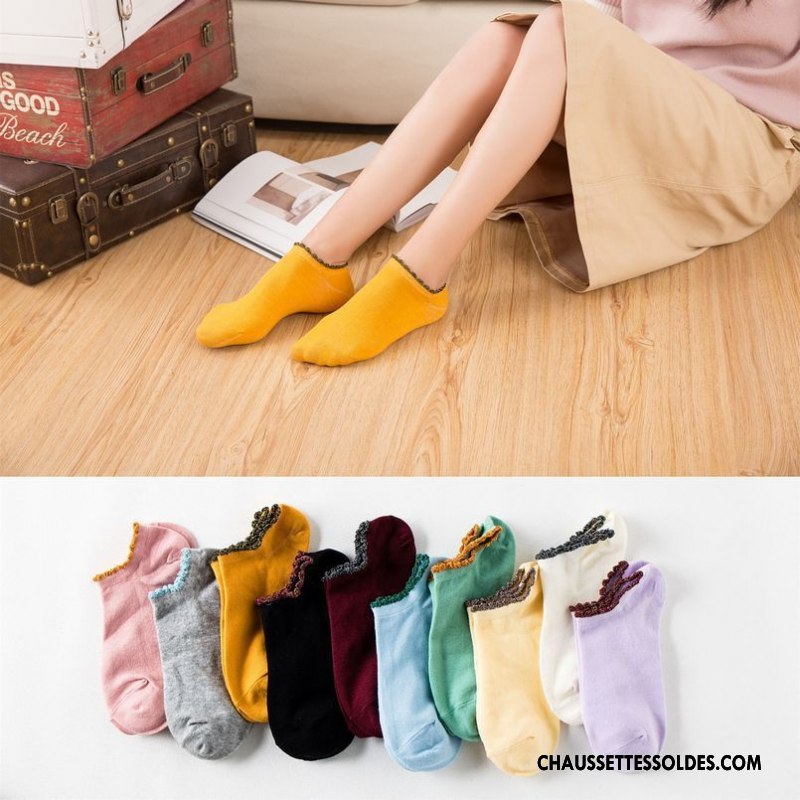 Chaussette Basse Femme Mode Chaussette Courte Printemps Bulle Été Chaussette Basse Coupée Jaune Or Argent Clair