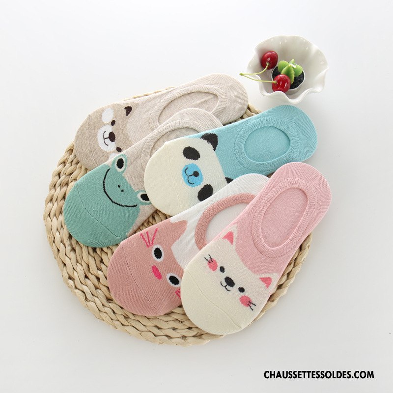 Chaussette Basse Femme Printemps Dessin Animé Animal Chaussette Basse Coupée Silicone Dragon Vert Clair