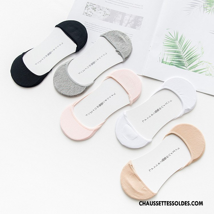 Chaussette Basse Femme Printemps Nouvelles Arrivées Été Silicone Coton Dame Rose