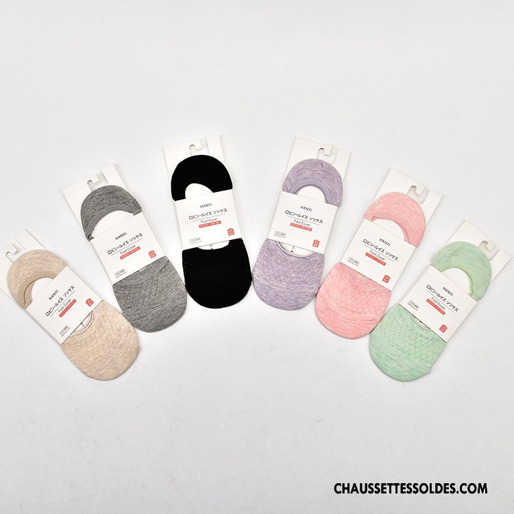 Chaussette Basse Femme Respirant Absorber La Sueur Invisible Le Nouveau Chaussettes En Coton Printemps Pure Violet