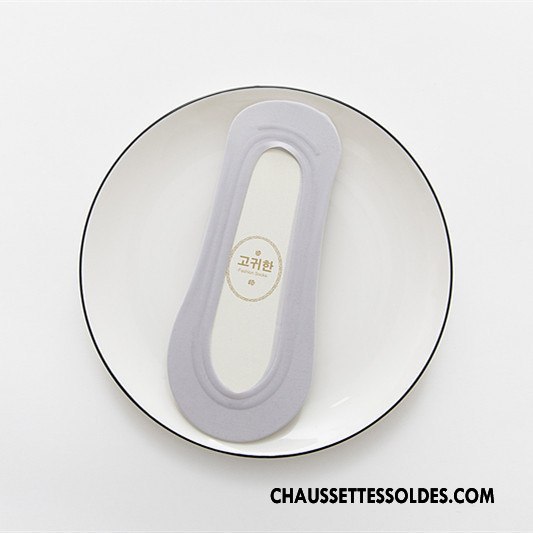 Chaussette Basse Femme Soie De Glace Été Le Nouveau Antidérapant Chaussette Basse Coupée Silicone Rose Gris