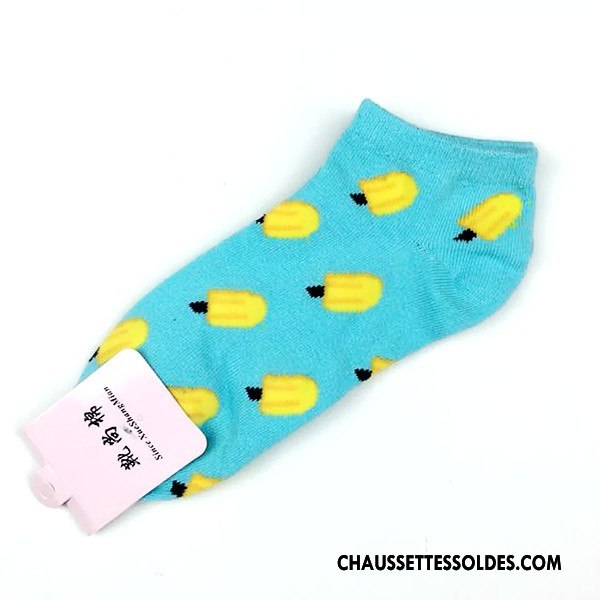 Chaussette Basse Femme Style Chaud Chaussette Basse Coupée Homme Fruit 100% Coton Lovers Bleu Rouge