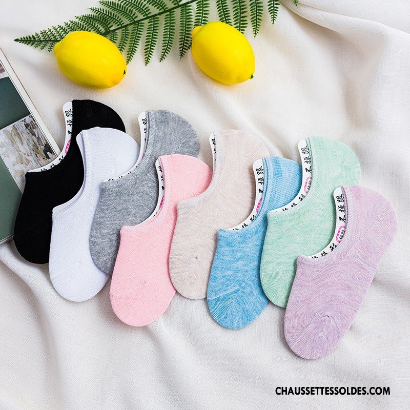 Chaussette Basse Femme Été Dame Silicone Antidérapant Chaussette Basse Coupée Invisible Couleurs De Bonbons Pure Violet Clair