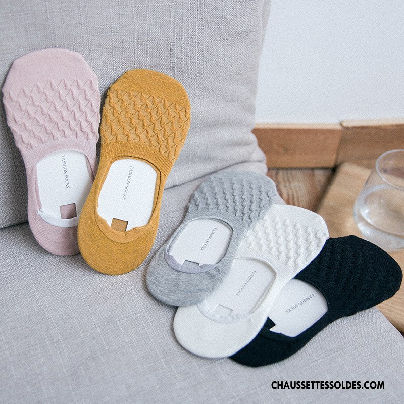 Chaussette Basse Femme Été Le Nouveau Chaussette Basse Coupée Mode Coton Bio Invisible Rose