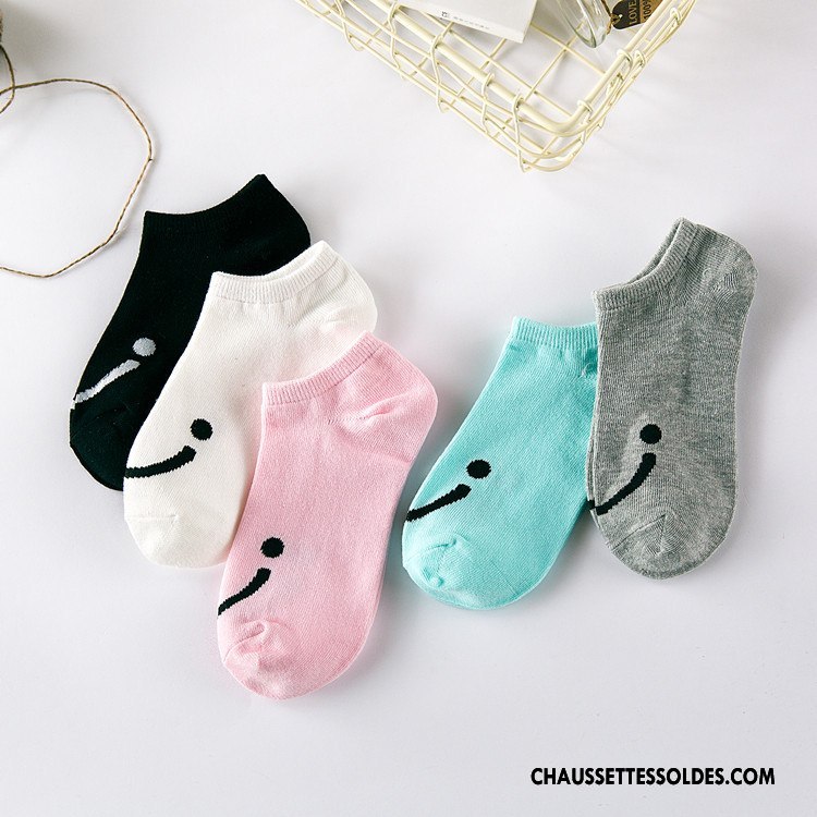 Chaussette Basse Femme Été Souriant Le Nouveau Chaussette Basse Coupée Printemps Chaussette Courte Rose