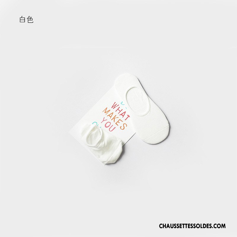 Chaussette Basse Fille Boîte Chaussette Basse Coupée Enfant Été Femme Bébé Couleurs De Bonbons Blanc