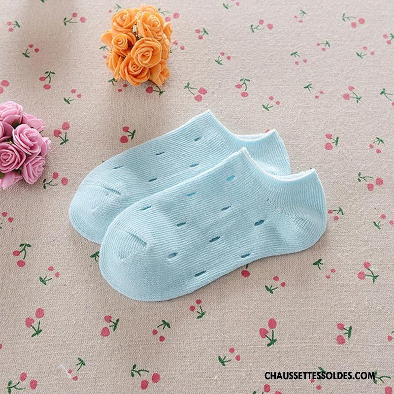 Chaussette Basse Fille Bébé Chaussette Courte Mouvement Été Invisible Chaussette Basse Coupée Couleurs De Bonbons Bleu