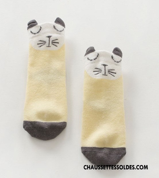 Chaussette Basse Fille Chaussette Basse Coupée Tous Les Assortis Dessin Animé Bébé Femme Le Nouveau Jaune