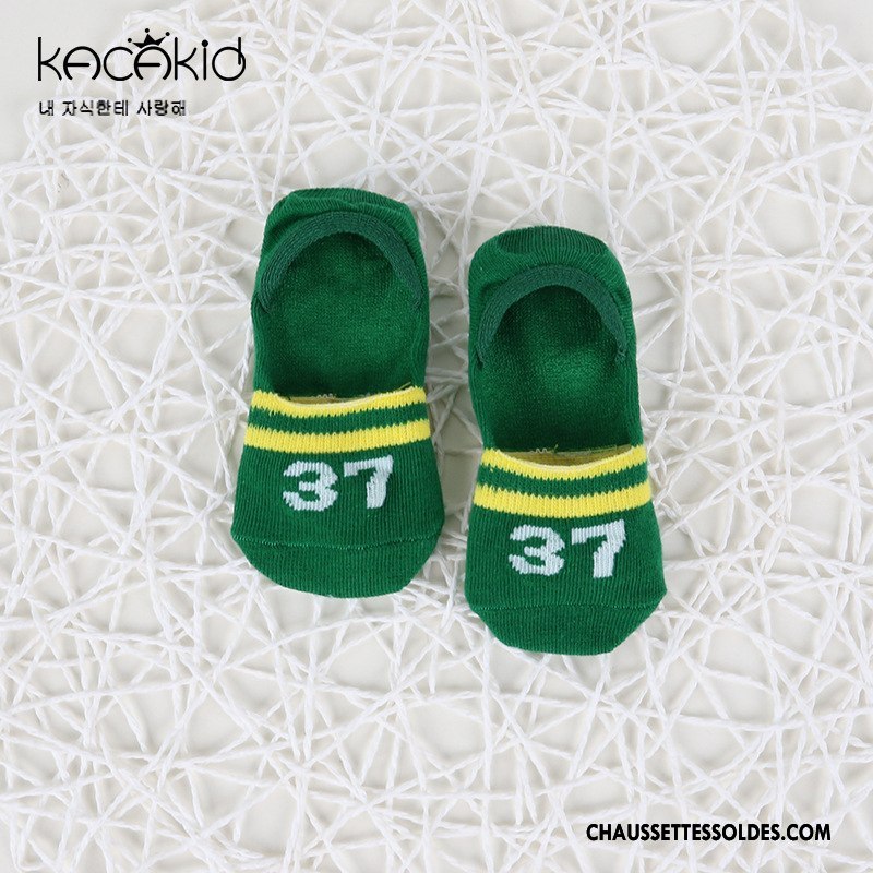 Chaussette Basse Fille Chaussette Basse Coupée Été Homme 100% Coton Enfant Petit Vert