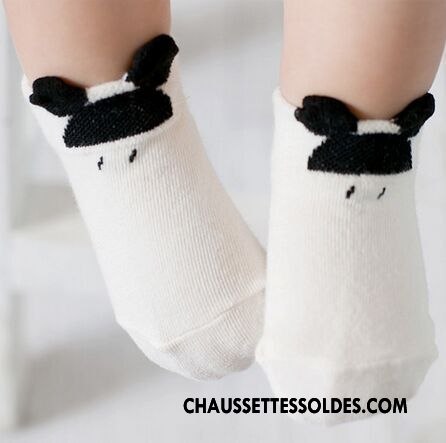 Chaussette Basse Fille Enfant Antidérapant Chaussette Basse Coupée Petit Milieu Bébé Blanc