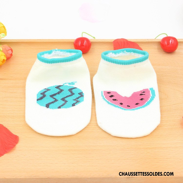 Chaussette Basse Fille Légère Été Bébé Antidérapant Enfant Femme Blanc
