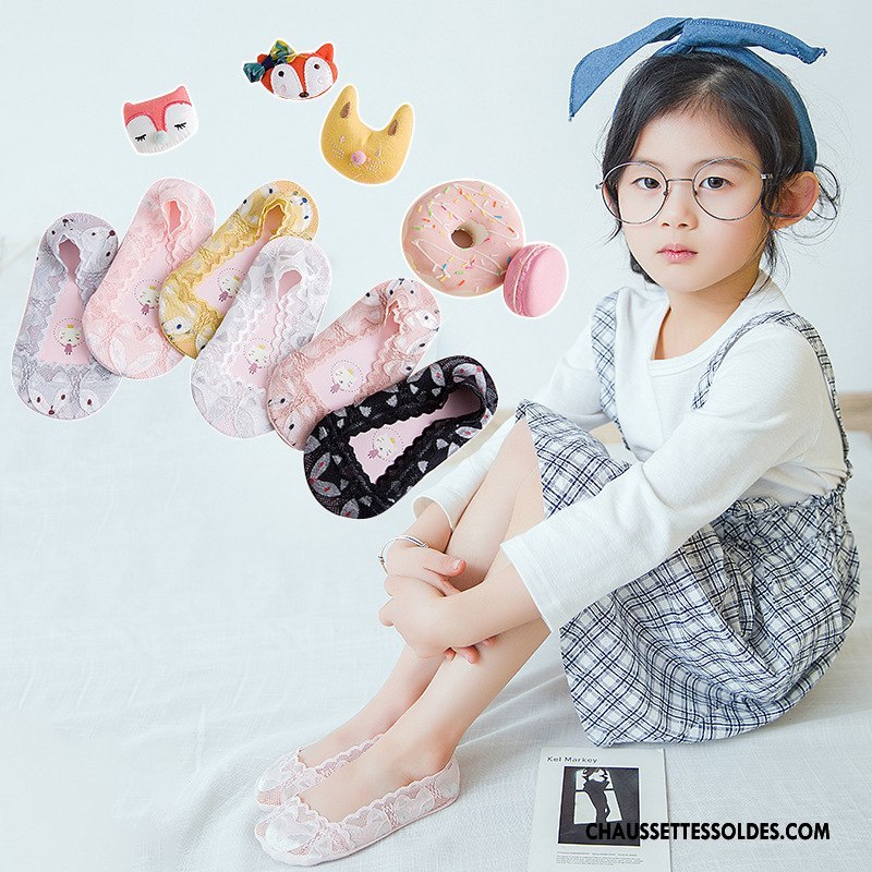 Chaussette Basse Fille Printemps Renard Bébé Petit Enfant Femme Blanc