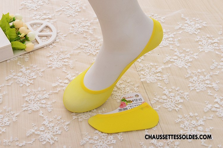 Chaussette Basse Fille Silicone Chaussette Basse Coupée Invisible Bébé Enfant Été Couleurs De Bonbons Or Clair