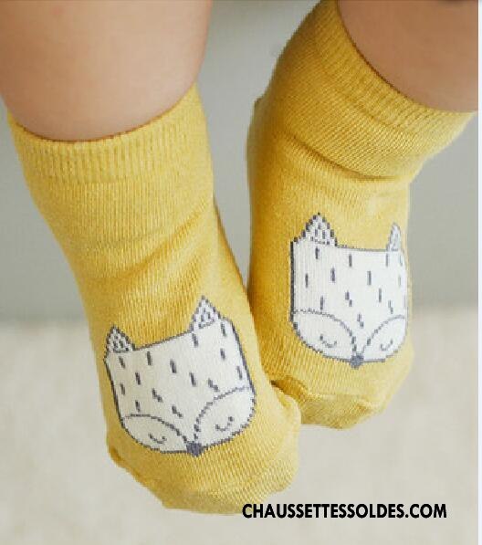 Chaussette Basse Garçon Bébé Antidérapant Souriant Enfant Coton Bio Jaune