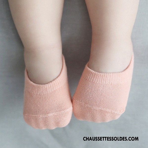 Chaussette Basse Garçon Bébé Invisible Chaussette Basse Coupée Enfant Antidérapant Courte Coloré Rose