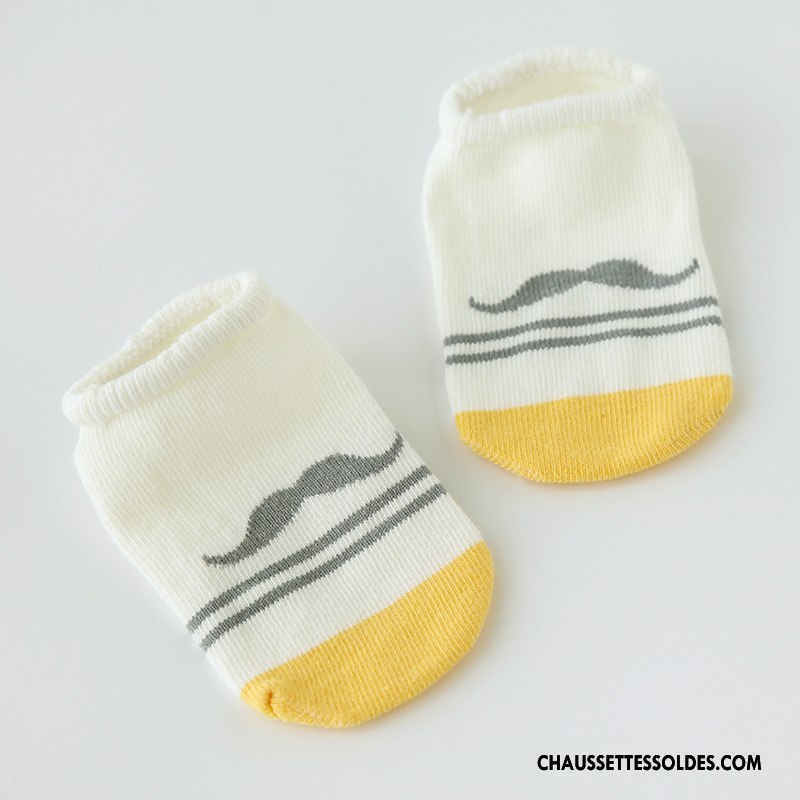 Chaussette Basse Garçon Dessin Animé Légère Été Chaussette Basse Coupée Enfant Bébé Blanc
