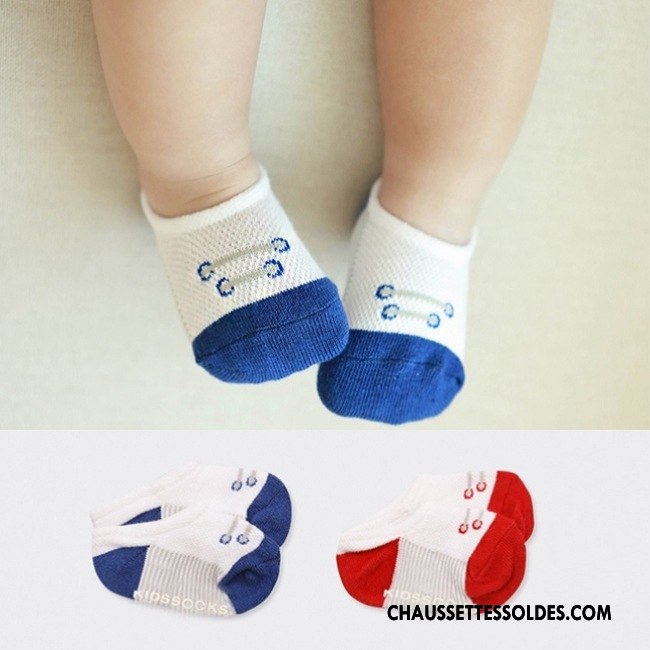 Chaussette Basse Garçon Invisible Mince Bébé Enfant Printemps Chaussette Basse Coupée Bleu Marin