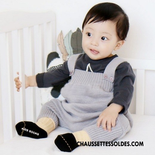 Chaussette Basse Garçon Petit Bébé Terry Chaussette Basse Coupée Rayé Hiver Noir
