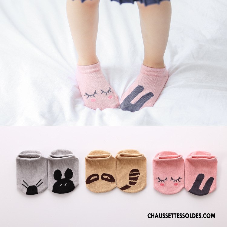 Chaussette Basse Garçon Printemps Été Enfant Bébé Chaussette Basse Coupée 100% Coton Rose Clair