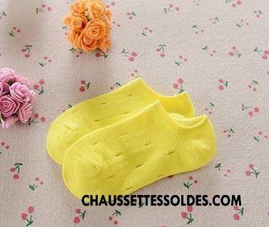 Chaussette Basse Garçon Été Chaussette Basse Coupée Enfant Matelassé Élève Marque Jaune
