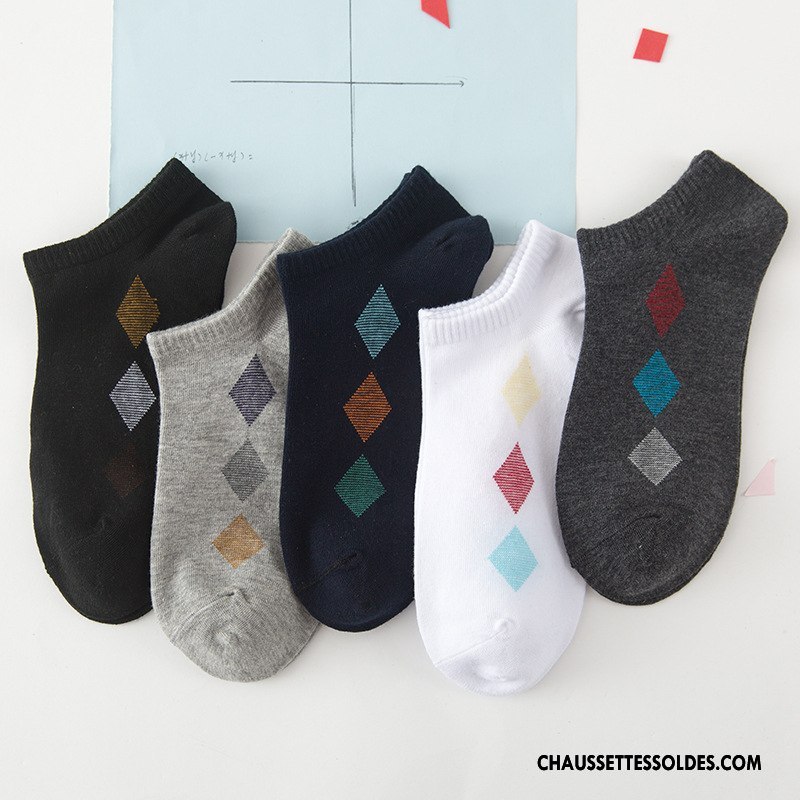 Chaussette Basse Homme 100% Coton Casual Été Printemps Chaussette Basse Coupée Chaussette Courte Couleurs Mixtes