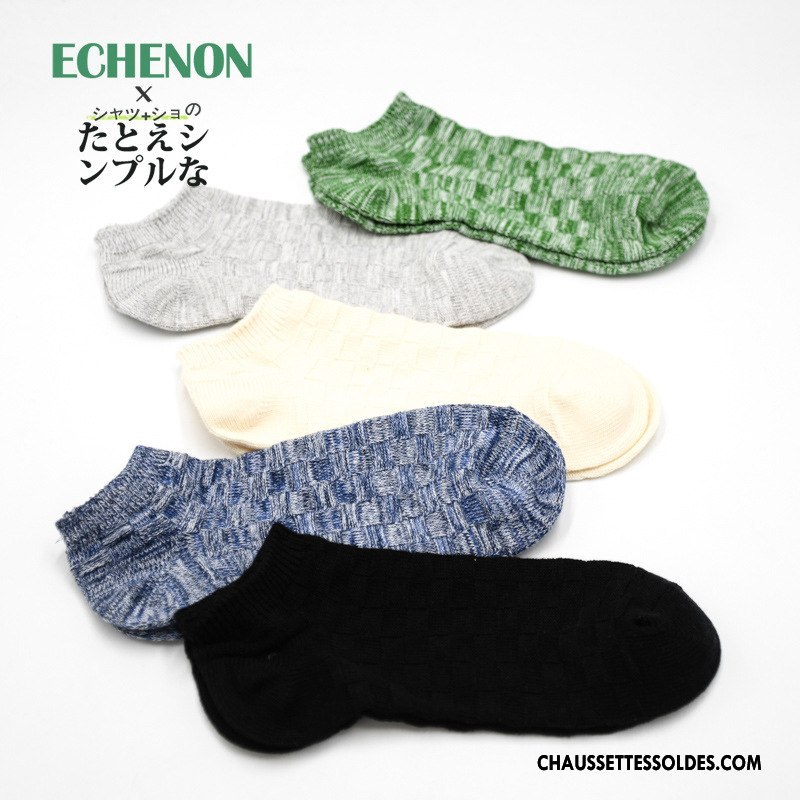 Chaussette Basse Homme 100% Coton Chaussette Basse Coupée Respirant Tendance Rétro Style National