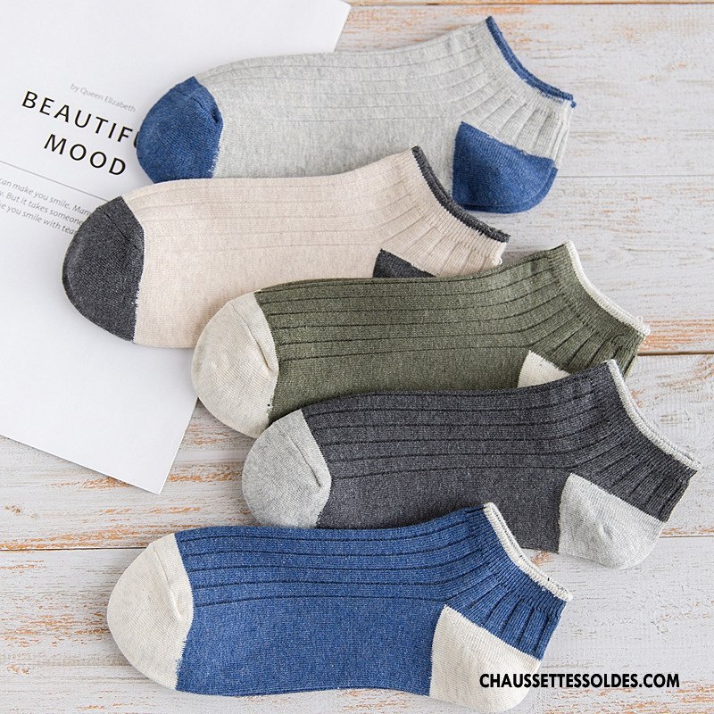 Chaussette Basse Homme Casual De Travail Été Printemps Nouvelles Arrivées Rayé Pure Bleu