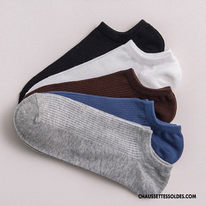 Chaussette Basse Homme Casual Toutes Les Saisons 100% Coton Chaussette Basse Coupée Le Nouveau Courte Pure Gris