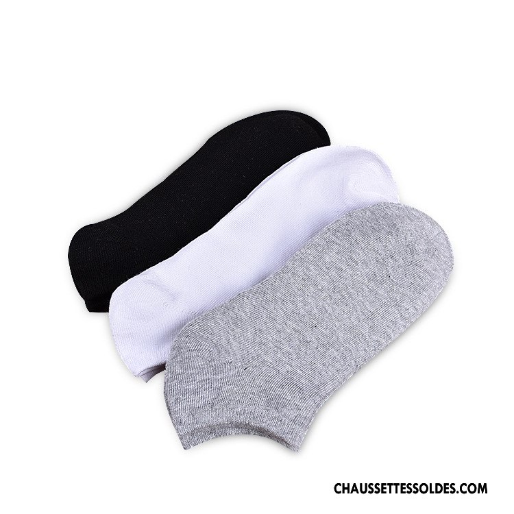 Chaussette Basse Homme Chaussette Basse Coupée Mouvement Chaussette Courte Coton Bio Invisible Pure Noir