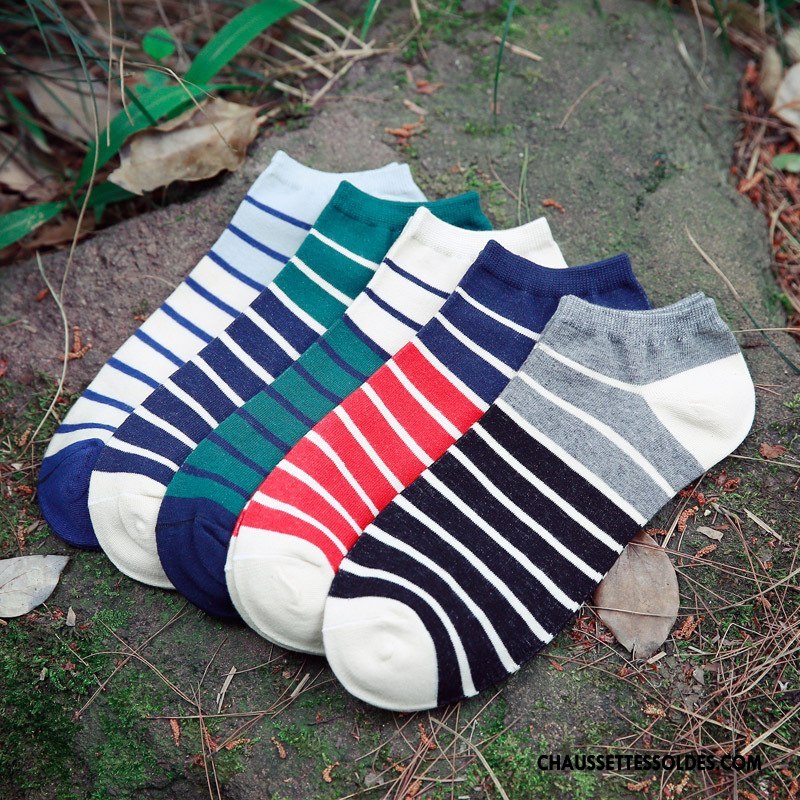 Chaussette Basse Homme Chaussette Basse Coupée Été Printemps 100% Coton Coton Bio Style Chaud Noir Clair