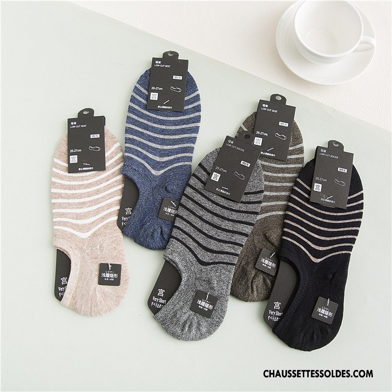 Chaussette Basse Homme Chaussette Courte Casual Antidérapant Coton Bio Invisible Le Nouveau Gris