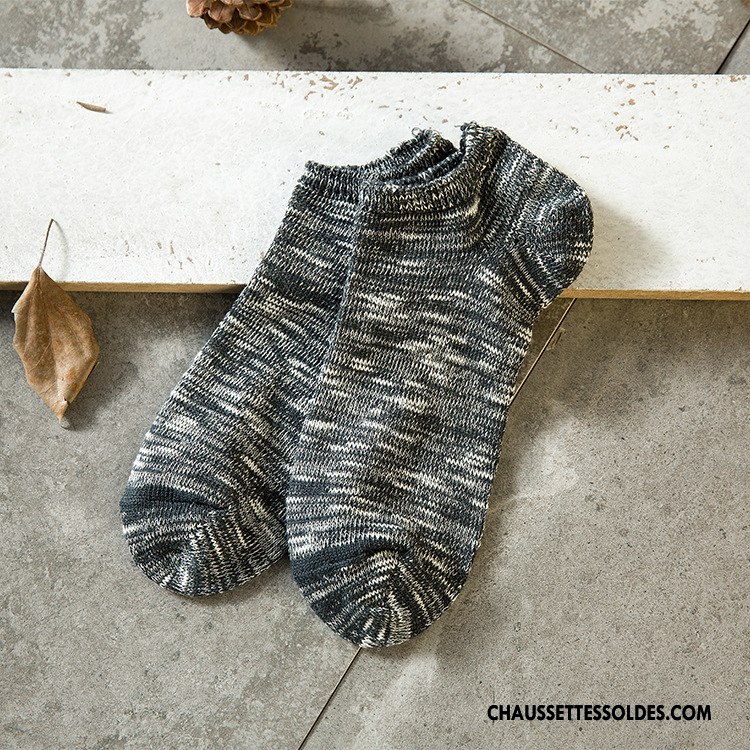 Chaussette Basse Homme Chaussettes En Coton Chaussette Basse Coupée Nouvelles Arrivées Absorber La Sueur Pure Gris Foncé