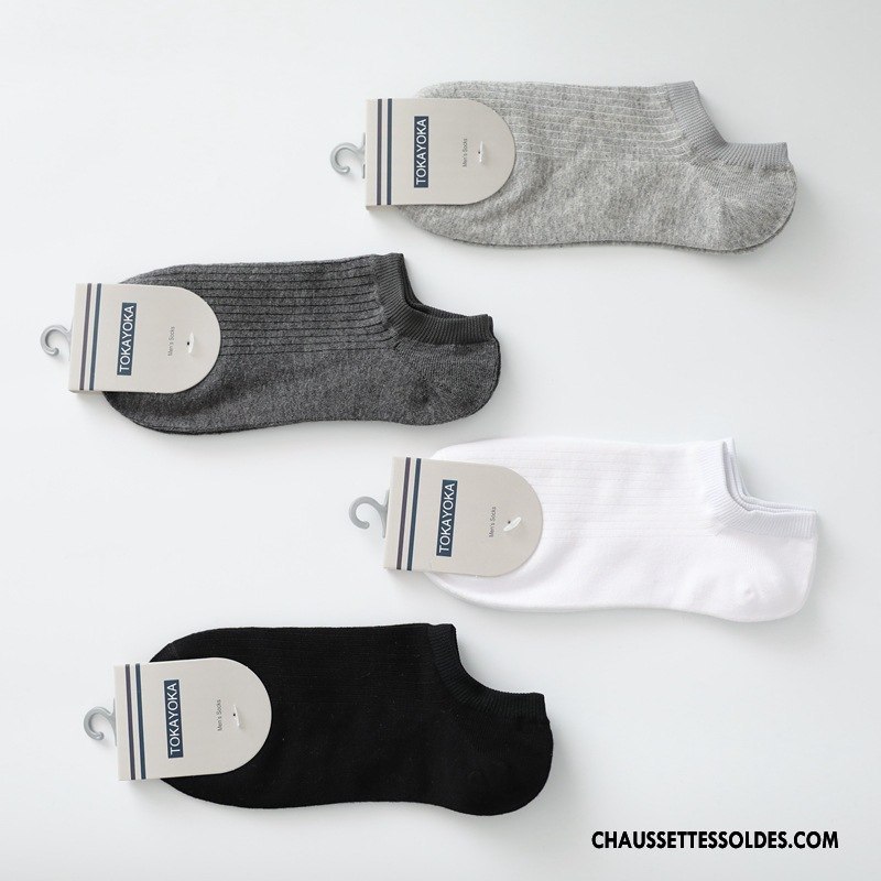 Chaussette Basse Homme Chaussettes En Coton De Travail Livraison Gratuite Courte Matelassé Été Pure Noir