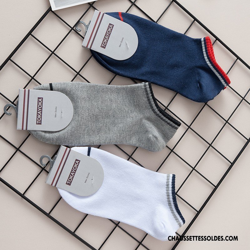 Chaussette Basse Homme Coton Bio Livraison Gratuite Chaussette Basse Coupée Qualité Rayé Gris