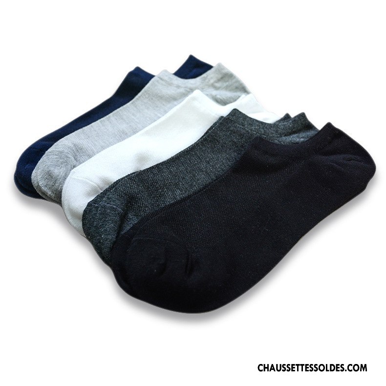 Chaussette Basse Homme Coton Bio Tendance Casual Mouvement Chaussette Basse Coupée Classique Pure Noir Clair