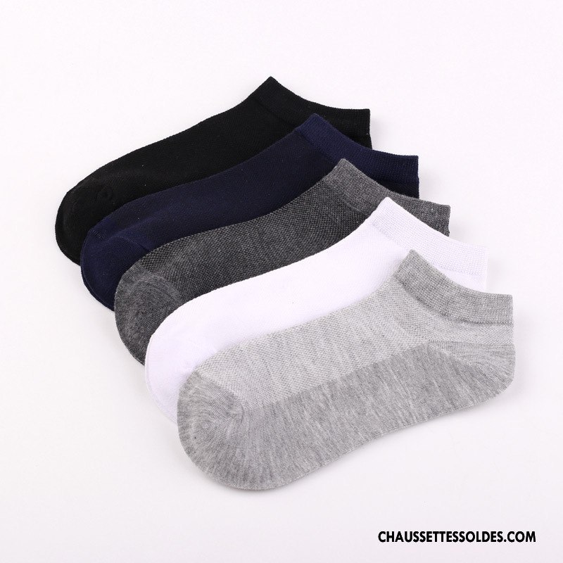 Chaussette Basse Homme Coton Bio Été Chaussettes En Coton Anti-odeur Chaussette Basse Coupée Légère Pure Gris