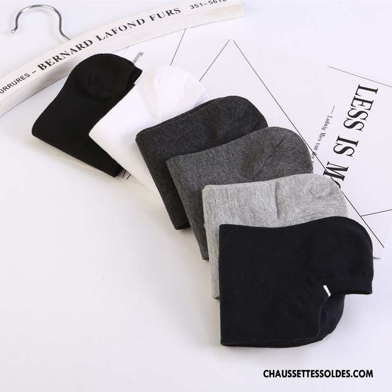 Chaussette Basse Homme Courte Chaussette Courte Chaussette Basse Coupée Invisible Confortable 100% Coton Pure Gris Clair