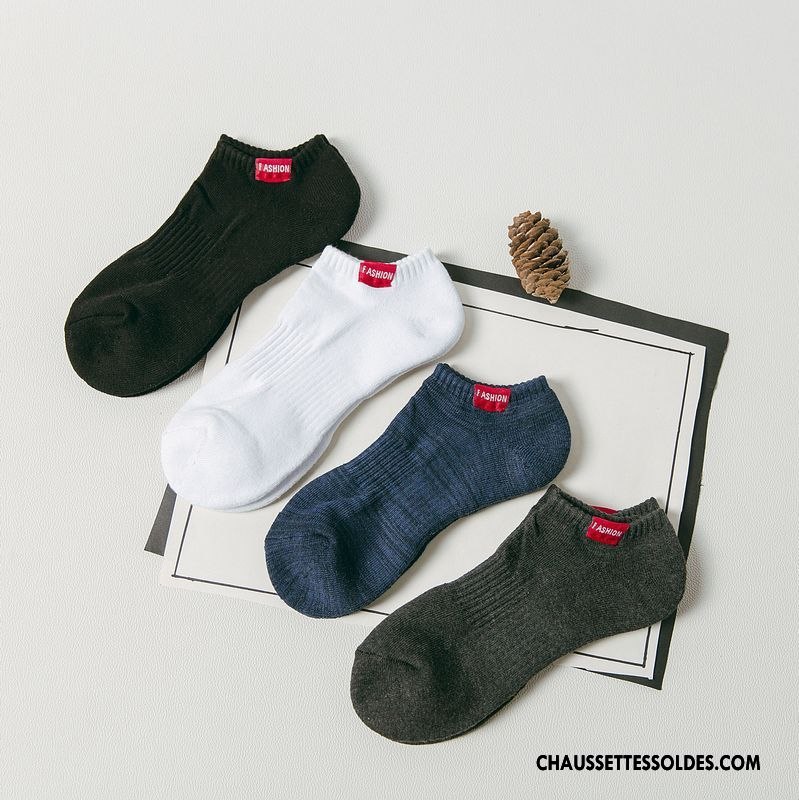 Chaussette Basse Homme De Plein Air Absorber La Sueur Serviette Chaussette Basse Coupée Mouvement Chaussettes En Coton Blanc