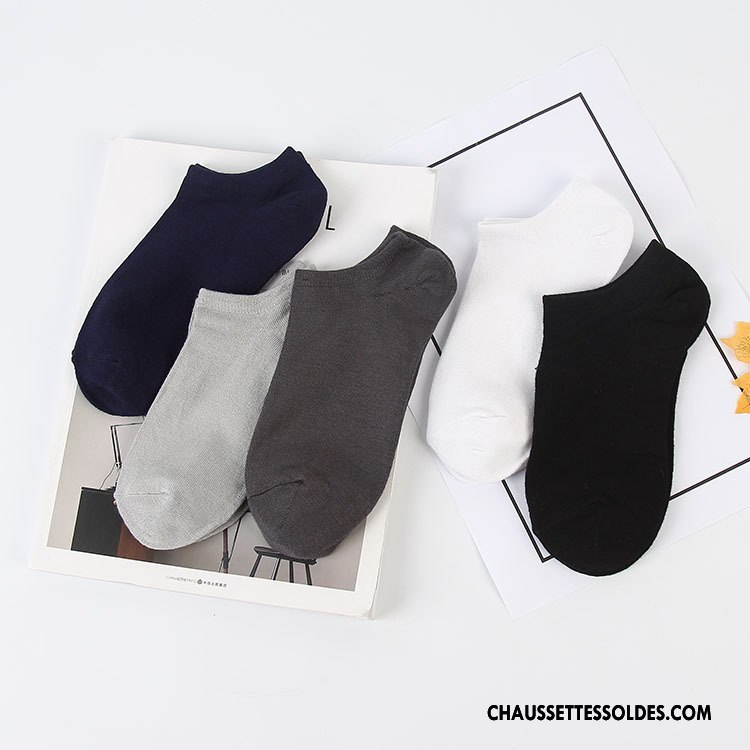 Chaussette Basse Homme Fibre Printemps Bambou Été Chaussette Basse Coupée Le Nouveau Pure Noir Clair
