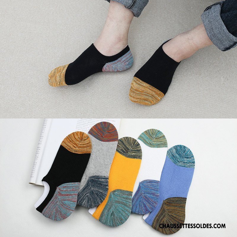 Chaussette Basse Homme Invisible Style National Racé Chaussettes En Coton Personnalité Le Nouveau Couleurs Mixtes